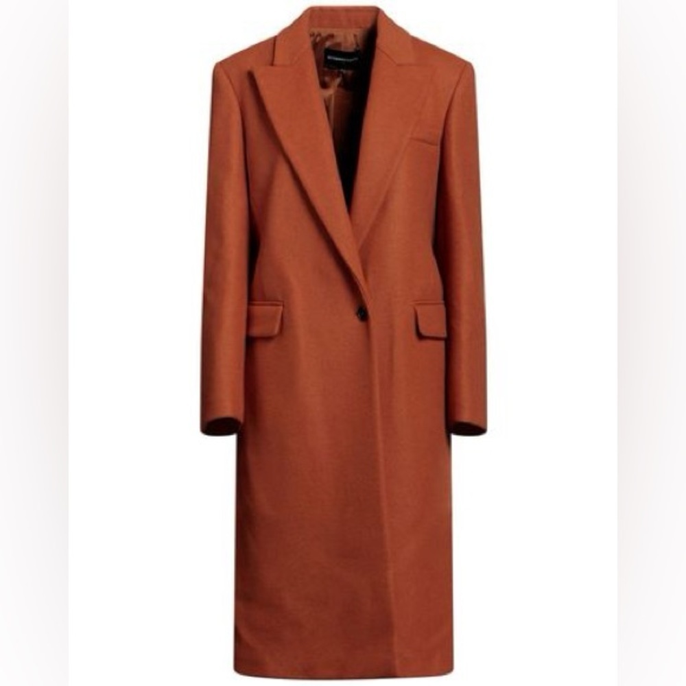BCBGMaxAzria Single Breast Camel Coat, Size 36 EUR or Size 0 US